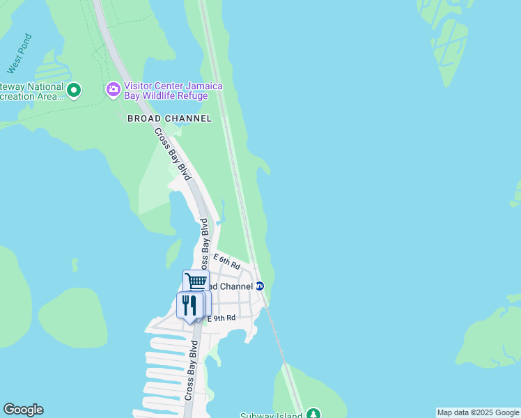 map of restaurants, bars, coffee shops, grocery stores, and more near 1-25 East 6th Road in Queens