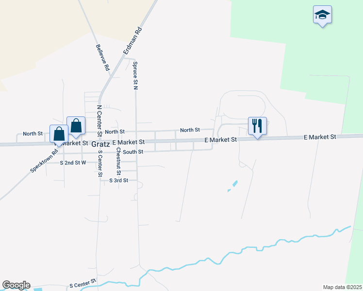 map of restaurants, bars, coffee shops, grocery stores, and more near 414 East Market Street in Williamstown