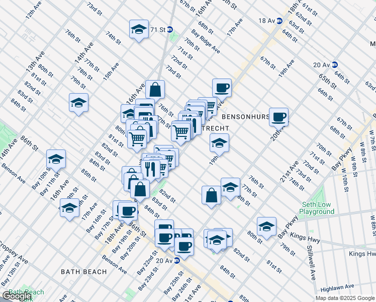 map of restaurants, bars, coffee shops, grocery stores, and more near in Brooklyn