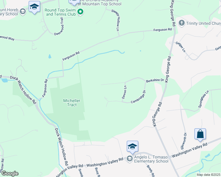 map of restaurants, bars, coffee shops, grocery stores, and more near 17 Cambridge Drive in Warren