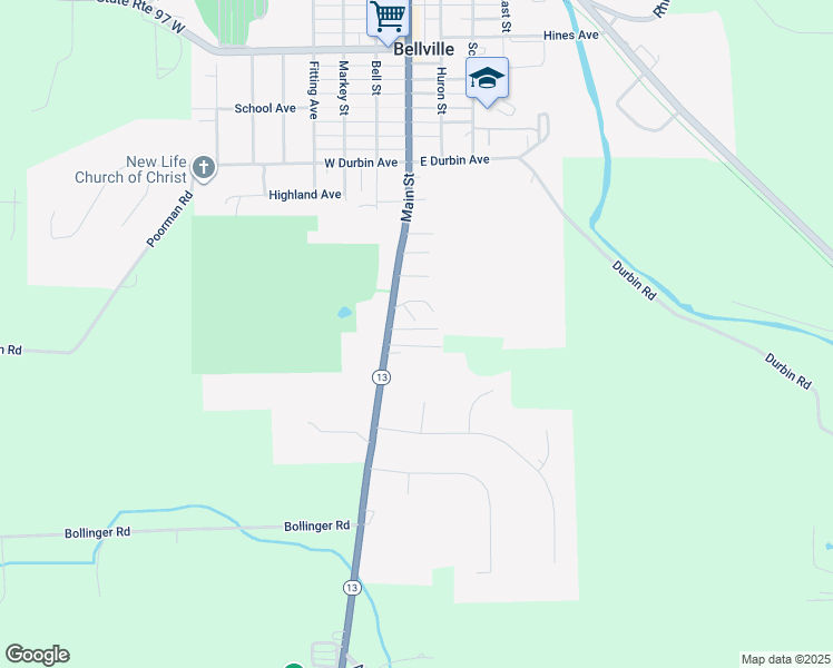 map of restaurants, bars, coffee shops, grocery stores, and more near 19 Valley Crest Drive in Bellville
