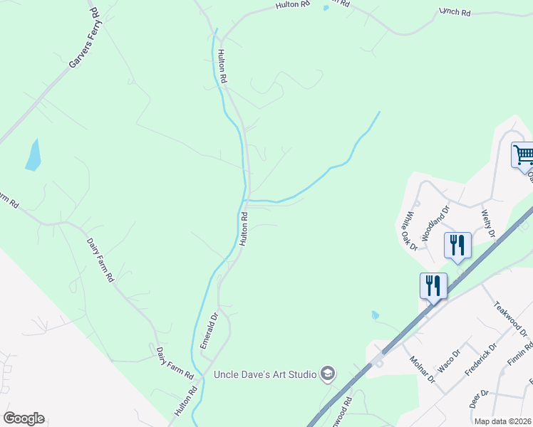 map of restaurants, bars, coffee shops, grocery stores, and more near 340 Hulton Road in New Kensington