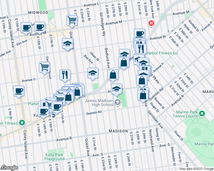 map of restaurants, bars, coffee shops, grocery stores, and more near in Brooklyn