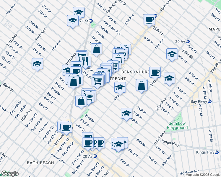 map of restaurants, bars, coffee shops, grocery stores, and more near in Brooklyn