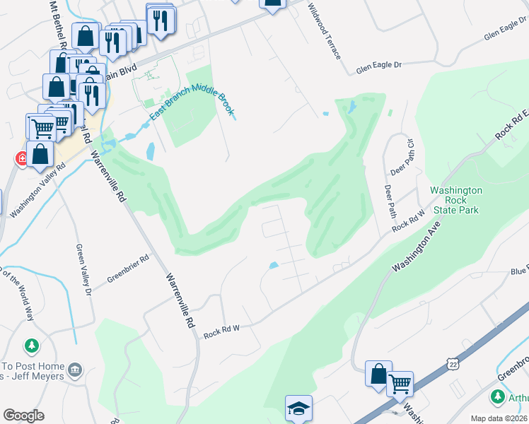 map of restaurants, bars, coffee shops, grocery stores, and more near 204 7th Street in Green Brook Township