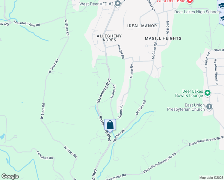 map of restaurants, bars, coffee shops, grocery stores, and more near 2291 Saxonburg Boulevard in Cheswick