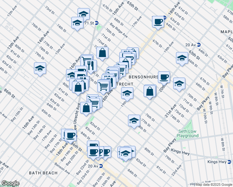 map of restaurants, bars, coffee shops, grocery stores, and more near in Brooklyn
