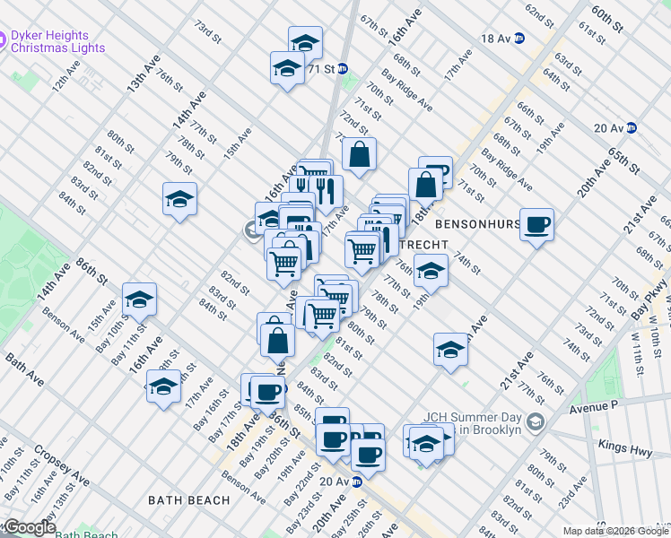 map of restaurants, bars, coffee shops, grocery stores, and more near in Brooklyn