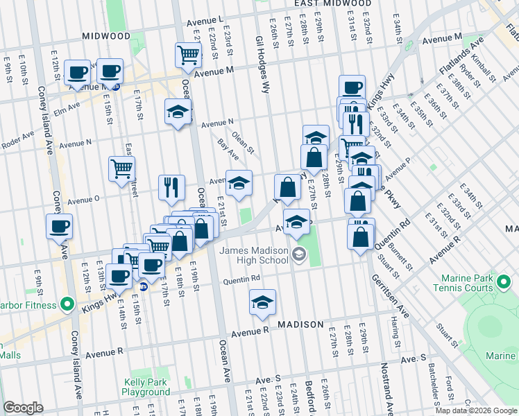 map of restaurants, bars, coffee shops, grocery stores, and more near in Brooklyn