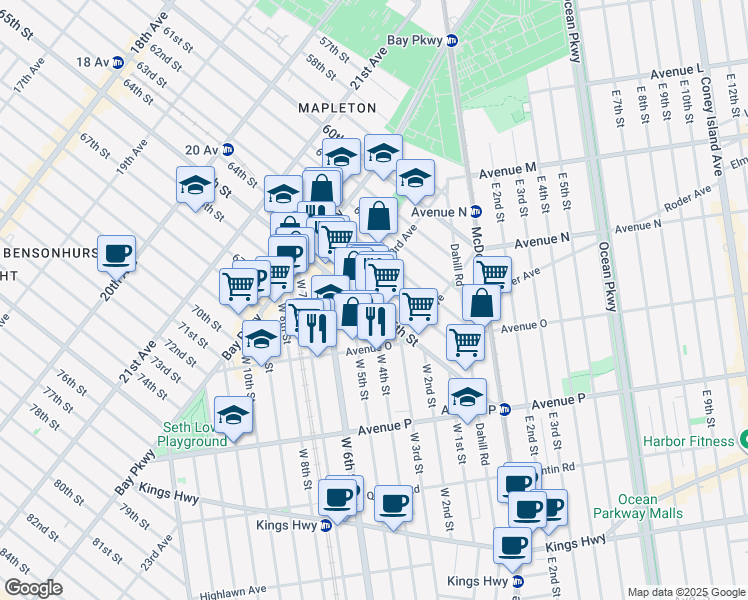 map of restaurants, bars, coffee shops, grocery stores, and more near in Brooklyn