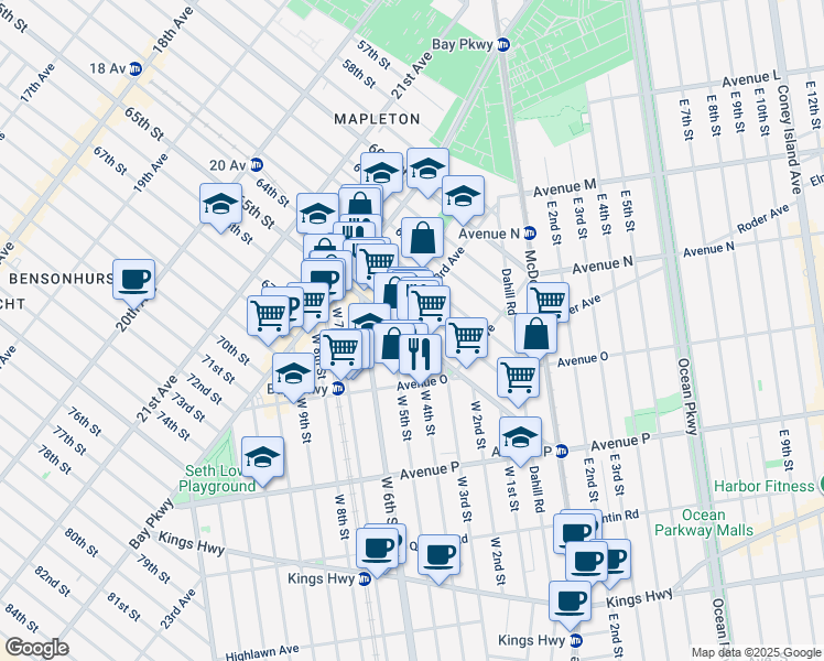map of restaurants, bars, coffee shops, grocery stores, and more near in Brooklyn