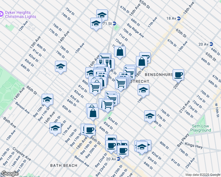 map of restaurants, bars, coffee shops, grocery stores, and more near in Brooklyn