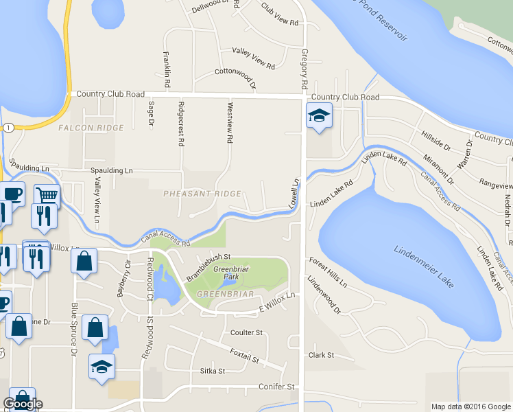 map of restaurants, bars, coffee shops, grocery stores, and more near 916 Lowell Lane in Fort Collins