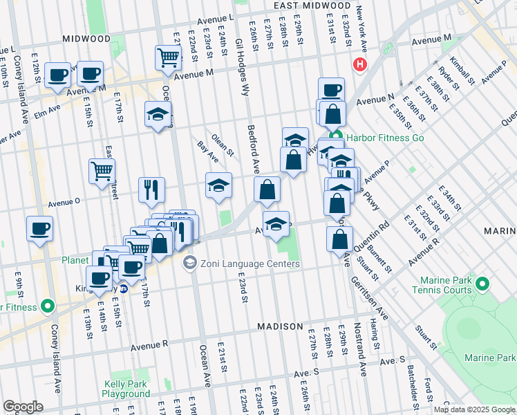 map of restaurants, bars, coffee shops, grocery stores, and more near in Brooklyn