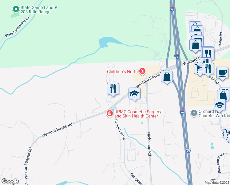 map of restaurants, bars, coffee shops, grocery stores, and more near 1604 Stone Mansion Drive in Sewickley