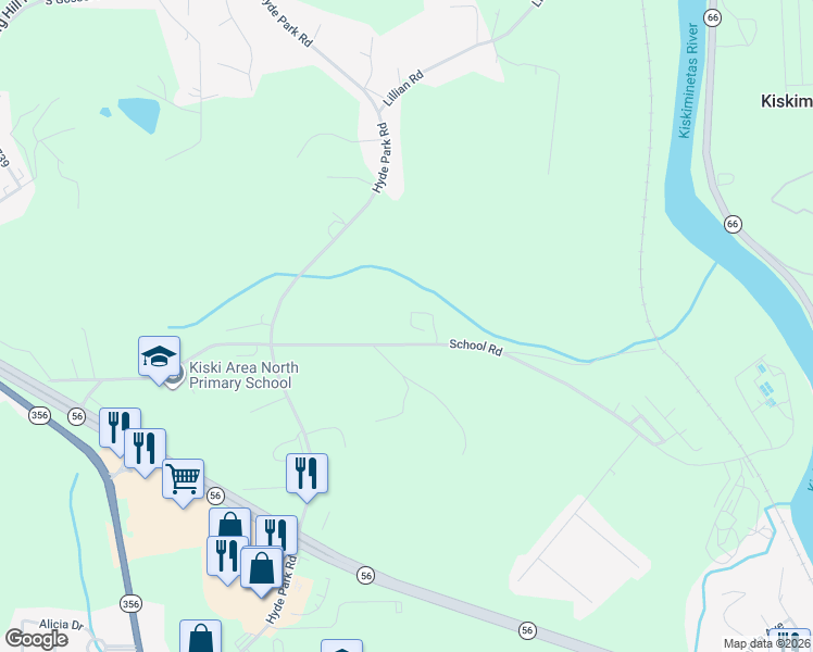 map of restaurants, bars, coffee shops, grocery stores, and more near 1169 School Road in Leechburg