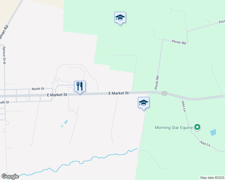 map of restaurants, bars, coffee shops, grocery stores, and more near 807 East Market Street in Williamstown