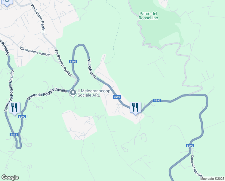 map of restaurants, bars, coffee shops, grocery stores, and more near 504 Strada Statale 92 in Provincia di Potenza