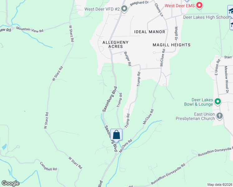 map of restaurants, bars, coffee shops, grocery stores, and more near 2291 Saxonburg Boulevard in Cheswick