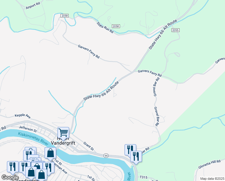 map of restaurants, bars, coffee shops, grocery stores, and more near 1110 Ivy Lane in Apollo