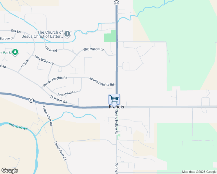 map of restaurants, bars, coffee shops, grocery stores, and more near 2150 Utah 32 in Kamas