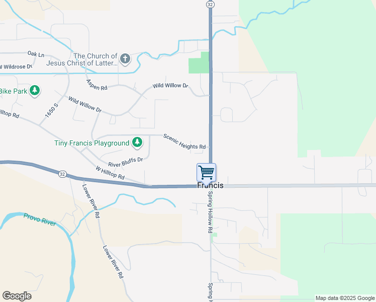 map of restaurants, bars, coffee shops, grocery stores, and more near 117 Scenic Heights Road in Kamas