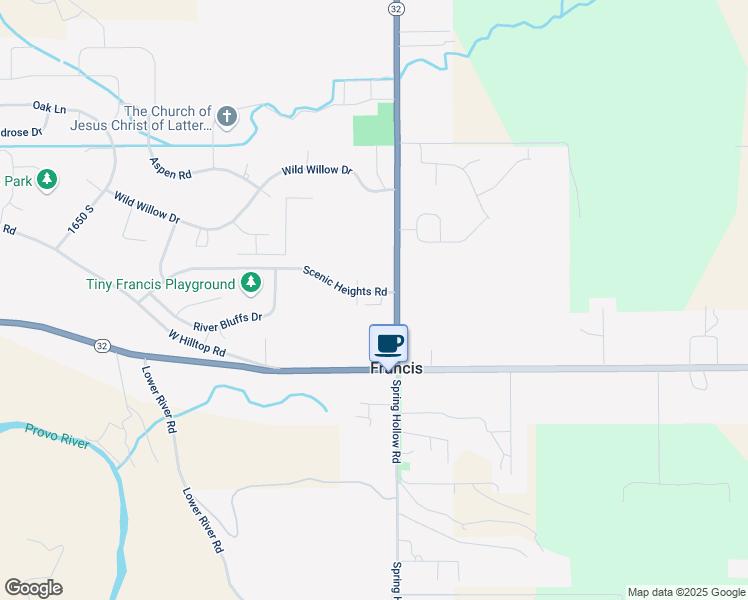 map of restaurants, bars, coffee shops, grocery stores, and more near 51 Scenic Heights Road in Kamas