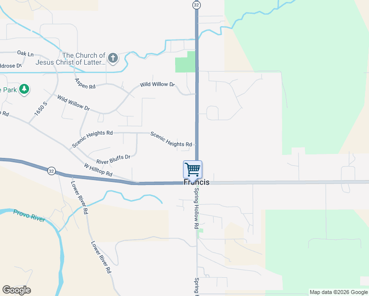 map of restaurants, bars, coffee shops, grocery stores, and more near 2150 Utah 32 in Kamas