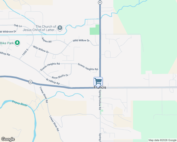 map of restaurants, bars, coffee shops, grocery stores, and more near 270 Scenic Heights Road in Kamas