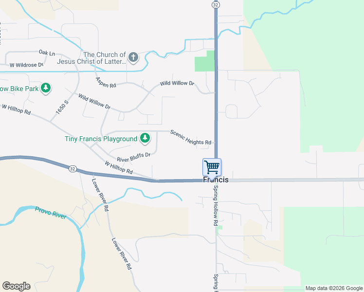 map of restaurants, bars, coffee shops, grocery stores, and more near 181 Scenic Heights Road in Kamas