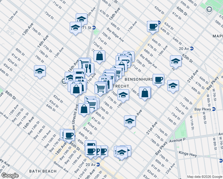 map of restaurants, bars, coffee shops, grocery stores, and more near in Brooklyn