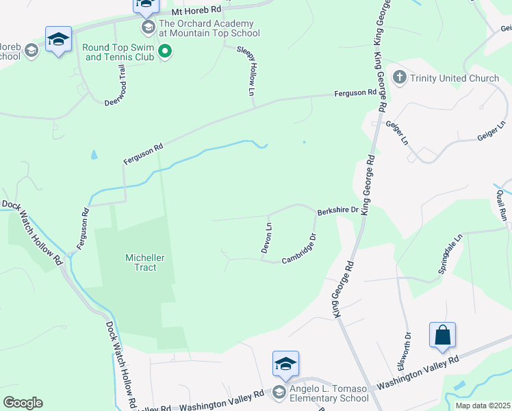 map of restaurants, bars, coffee shops, grocery stores, and more near 19 Berkshire Drive in Warren