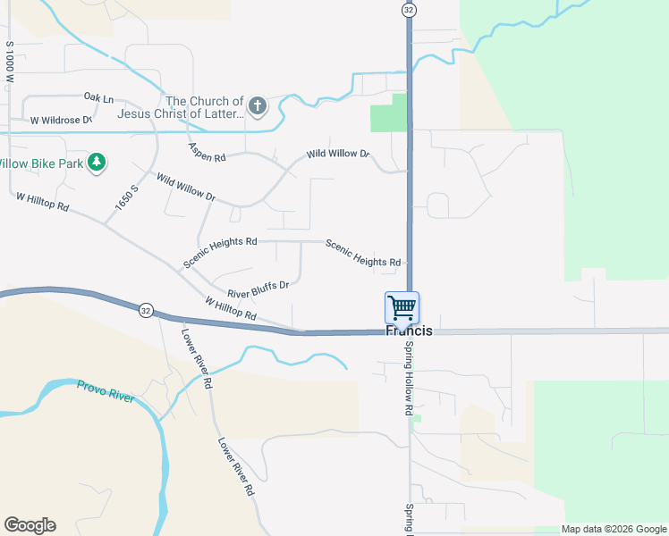 map of restaurants, bars, coffee shops, grocery stores, and more near in Francis