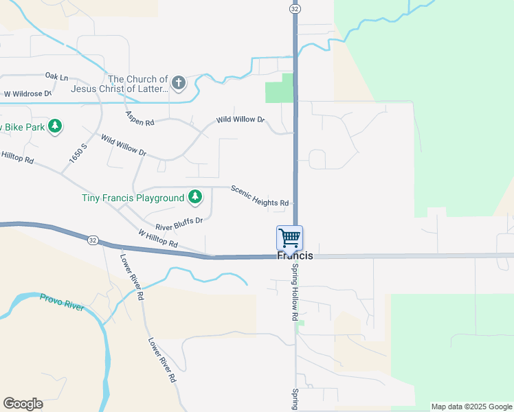 map of restaurants, bars, coffee shops, grocery stores, and more near 145 Scenic Heights Road in Kamas