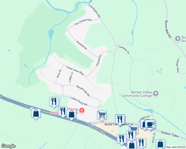 map of restaurants, bars, coffee shops, grocery stores, and more near 143 Howell Drive in Somerville