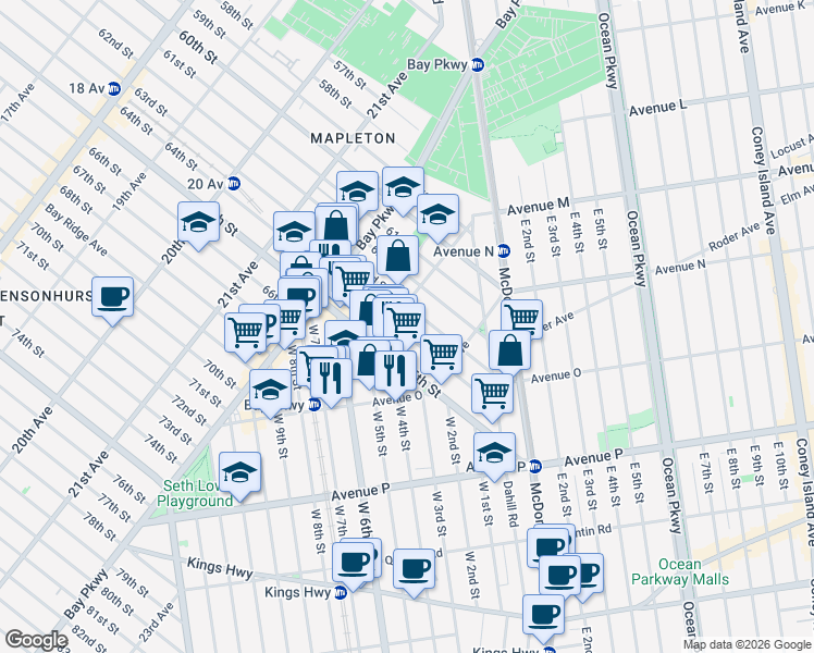 map of restaurants, bars, coffee shops, grocery stores, and more near in Brooklyn