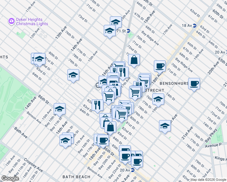 map of restaurants, bars, coffee shops, grocery stores, and more near in Brooklyn