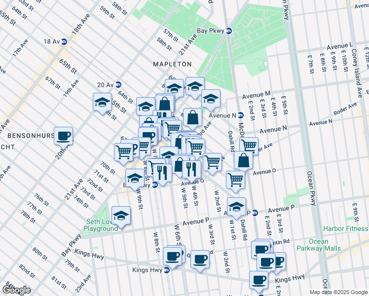 map of restaurants, bars, coffee shops, grocery stores, and more near in Brooklyn