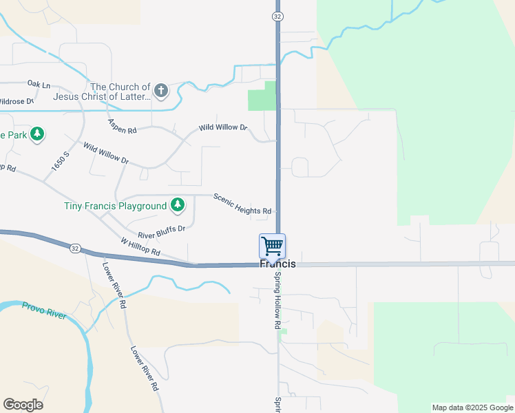 map of restaurants, bars, coffee shops, grocery stores, and more near 68 Scenic Heights Road in Kamas