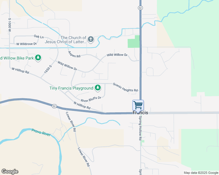 map of restaurants, bars, coffee shops, grocery stores, and more near 2002 Wren Woods Way in Kamas