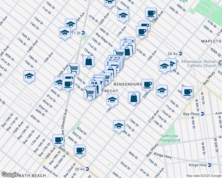 map of restaurants, bars, coffee shops, grocery stores, and more near in Brooklyn