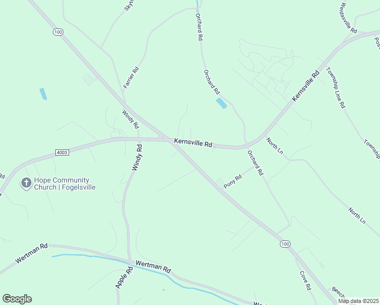 map of restaurants, bars, coffee shops, grocery stores, and more near 7638 Kernsville Road in Lehigh County