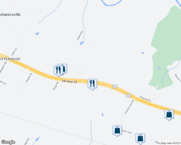 map of restaurants, bars, coffee shops, grocery stores, and more near 3534 U.S. 22 in Somerville