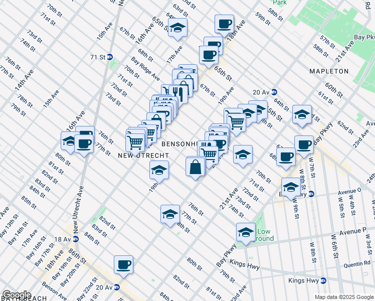 map of restaurants, bars, coffee shops, grocery stores, and more near in Brooklyn