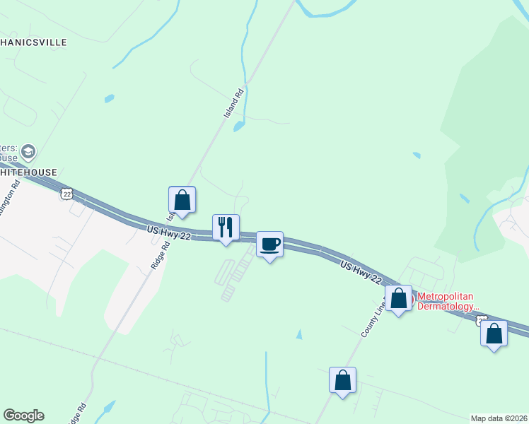 map of restaurants, bars, coffee shops, grocery stores, and more near 3534 U.S. 22 in Somerville