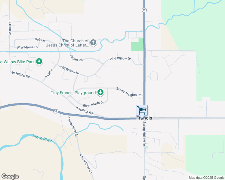 map of restaurants, bars, coffee shops, grocery stores, and more near 1986 Wren Woods Way in Kamas