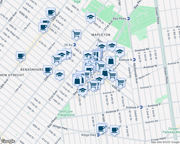 map of restaurants, bars, coffee shops, grocery stores, and more near in Brooklyn