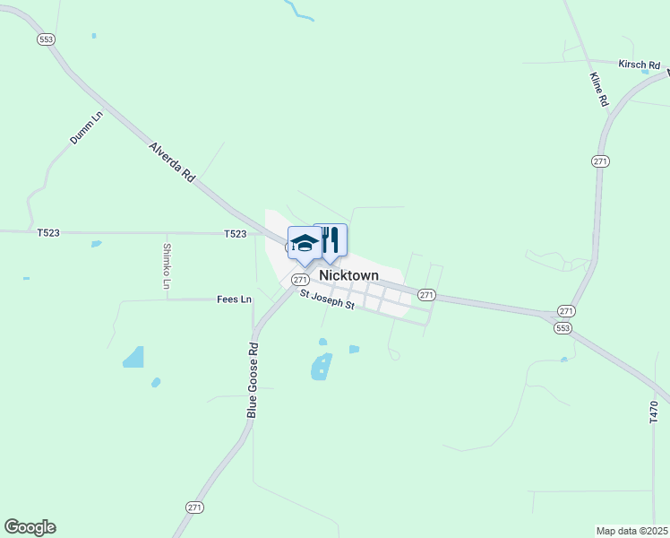 map of restaurants, bars, coffee shops, grocery stores, and more near in Nicktown
