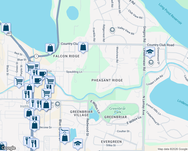 map of restaurants, bars, coffee shops, grocery stores, and more near 624 Spaulding Lane in Fort Collins