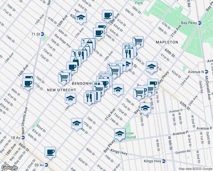map of restaurants, bars, coffee shops, grocery stores, and more near in Brooklyn